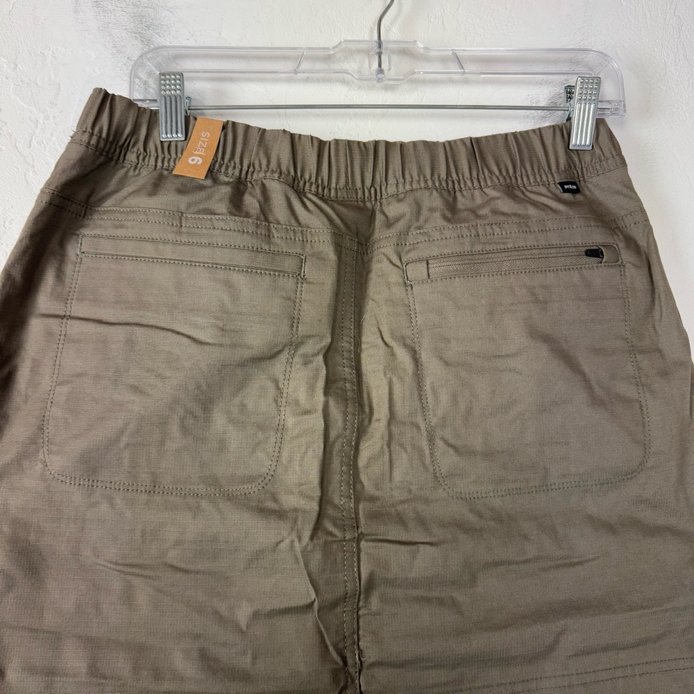Prana Skirt Skort Double Peak Mud Solid Brown Dark Pull On Lined Workout Stretch - Picture 4 of 7